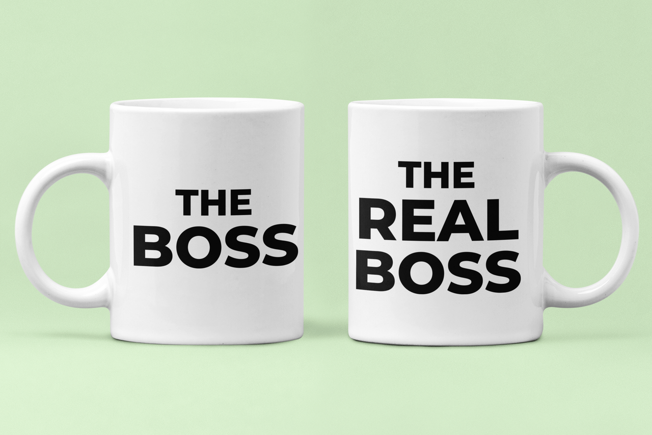 Чашки парные "The Boss real boss" для влюбленных 330 мл Белый (ВЛ65Ч)