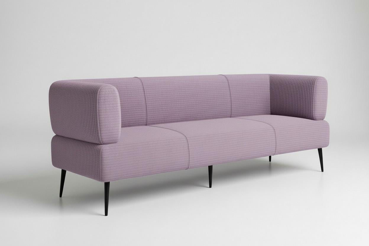 Диван офисный Tobi Sho Бенно-1 с подлокотниками велюр вельвет 1800х720х750 мм Lotus 65/Lilac