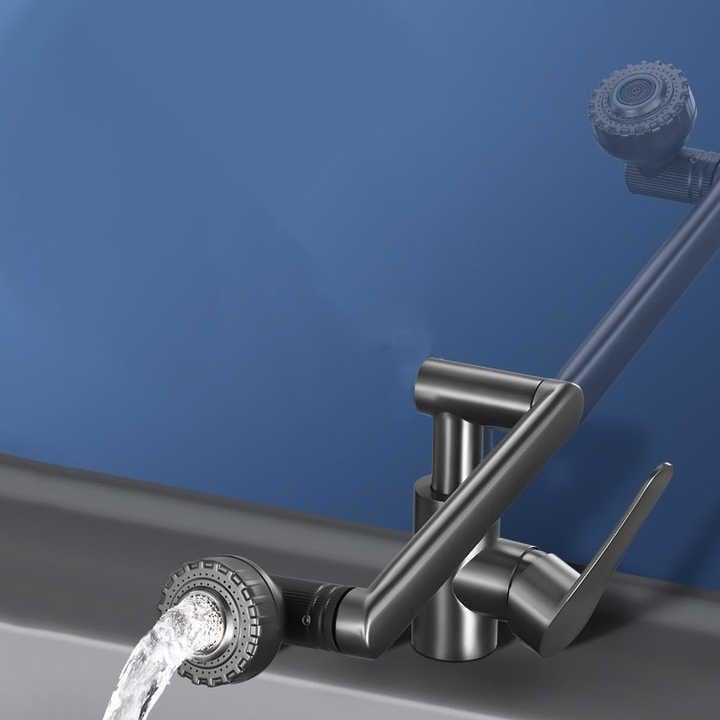 Змішувач для раковини поворотний складаний Water Tap Графітовий - фото 8