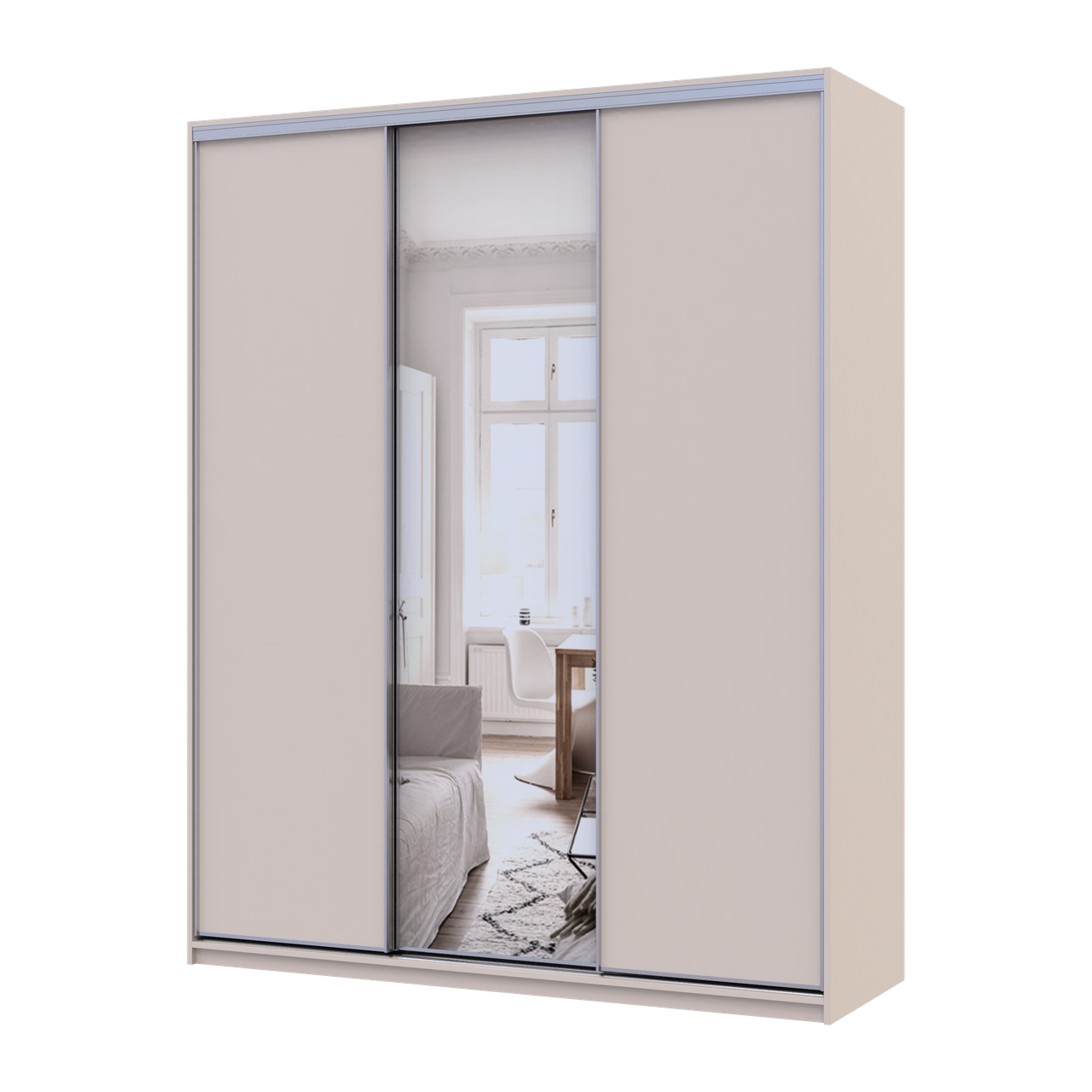 Шафа купе Doros Сіті Лайт 2 ДСП/1 дзеркало 180х60х225 см Кашемір (80736371)