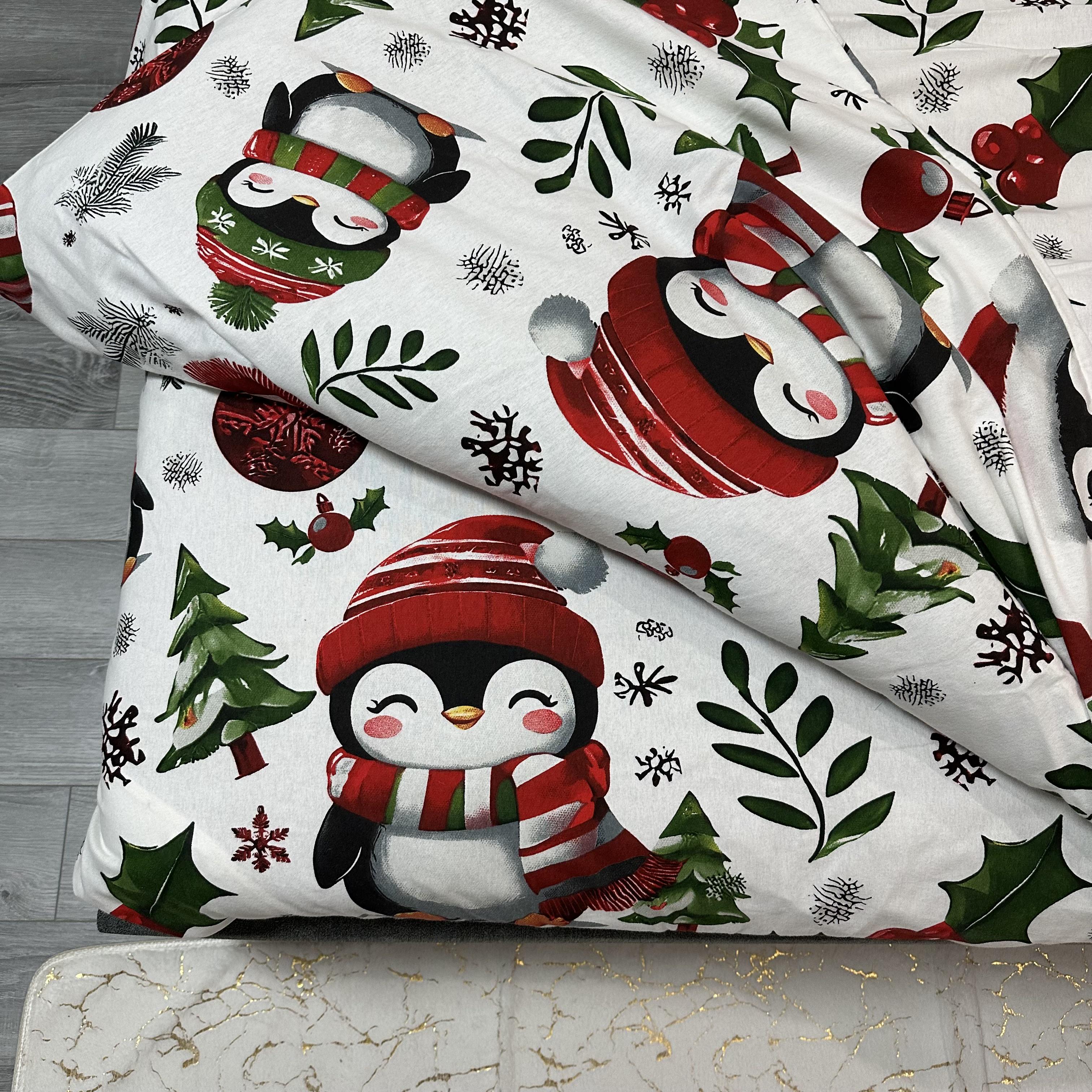 Комплект постільної білизни байкова Зимовий євро Білий (байка 7-3) - фото 6