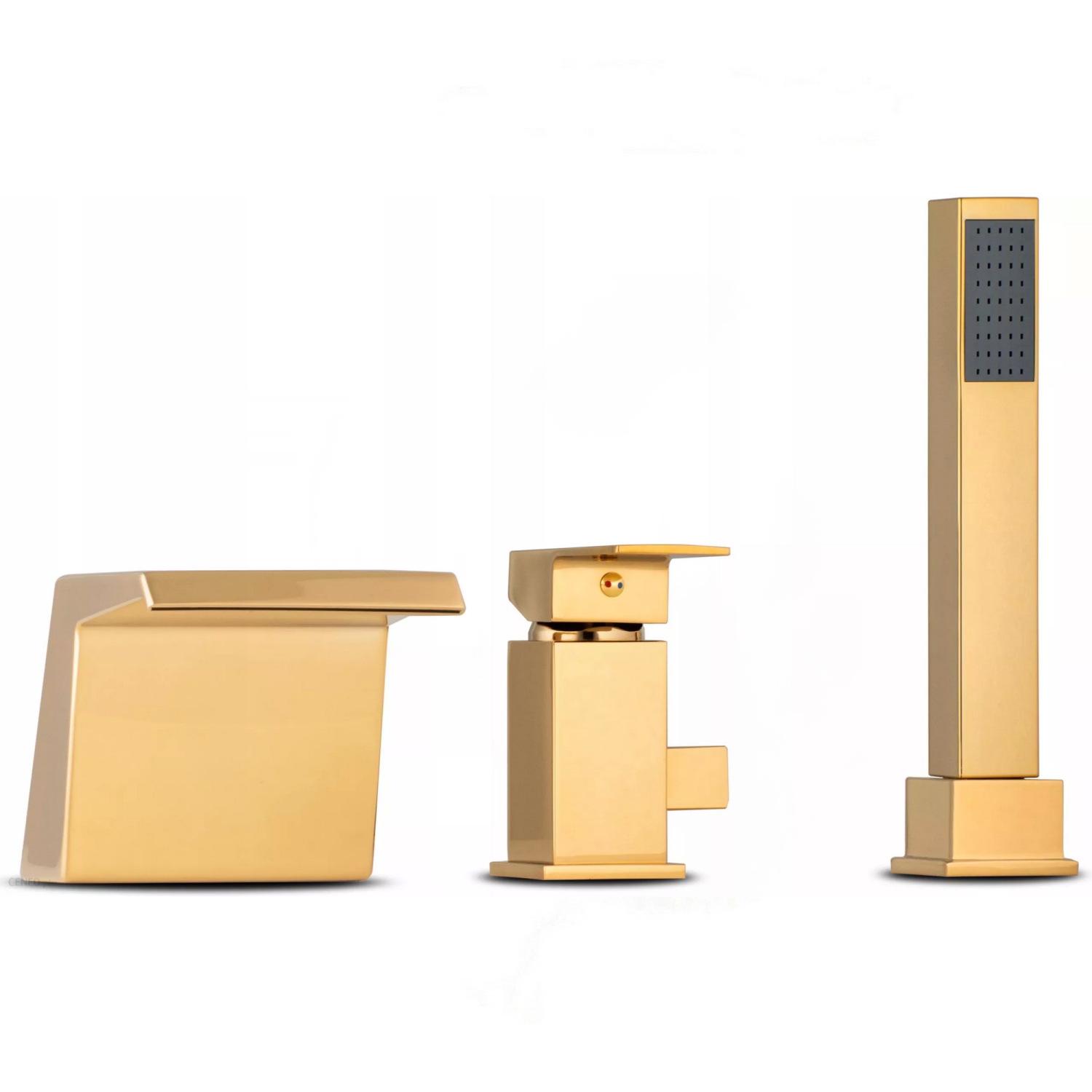 Смеситель на борт ванны Yoka BW.TRIO GLD reac-20000000178 на три отверстия Золотой (163090)