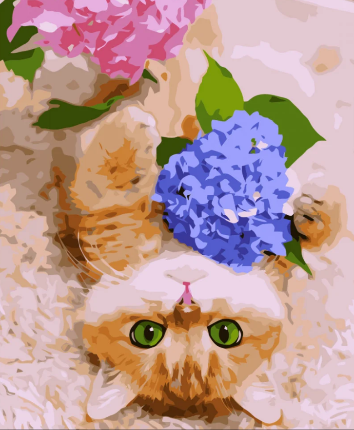 Картина по номерам Strateg Муркотун с цветами 40x50 см (VA-3762)