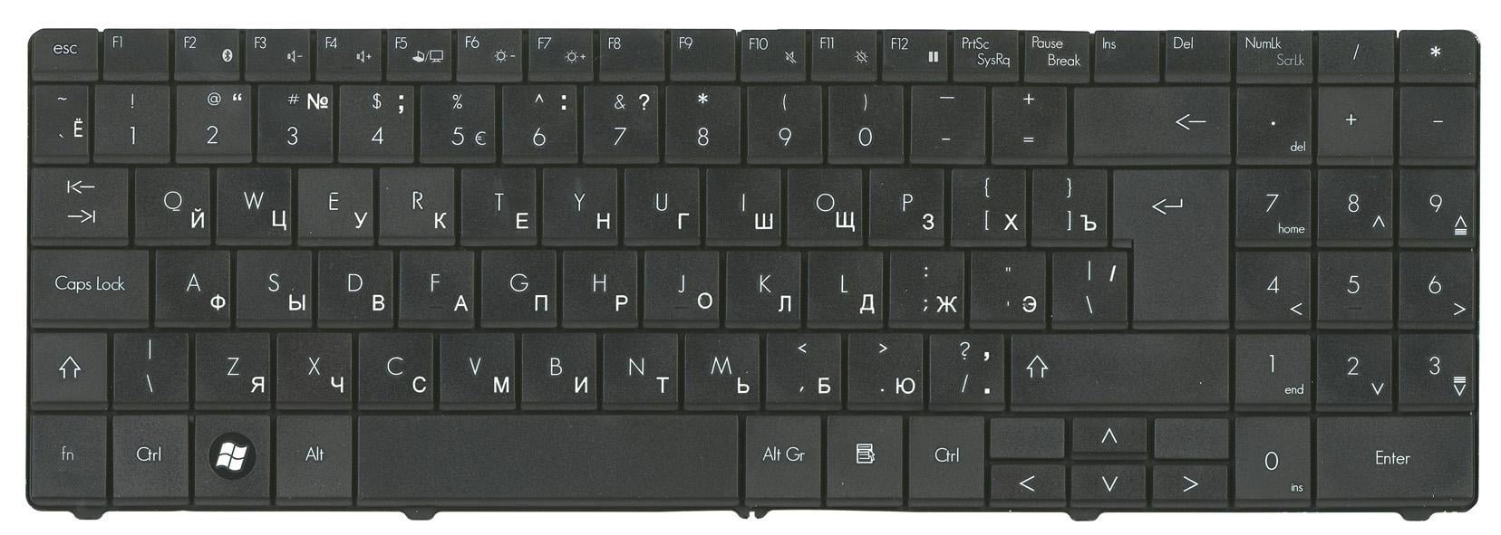 Клавиатура для ноутбука Acer Packard Bell SL51 вертикальный Enter Black Клавиатура для ноутбука Acer Packard Bell SL51 вертикальный Enter Black