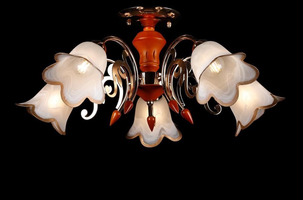 Люстра с плафонами Ray L82431/5 FGD+CR MIX Коричневый (IR006154)