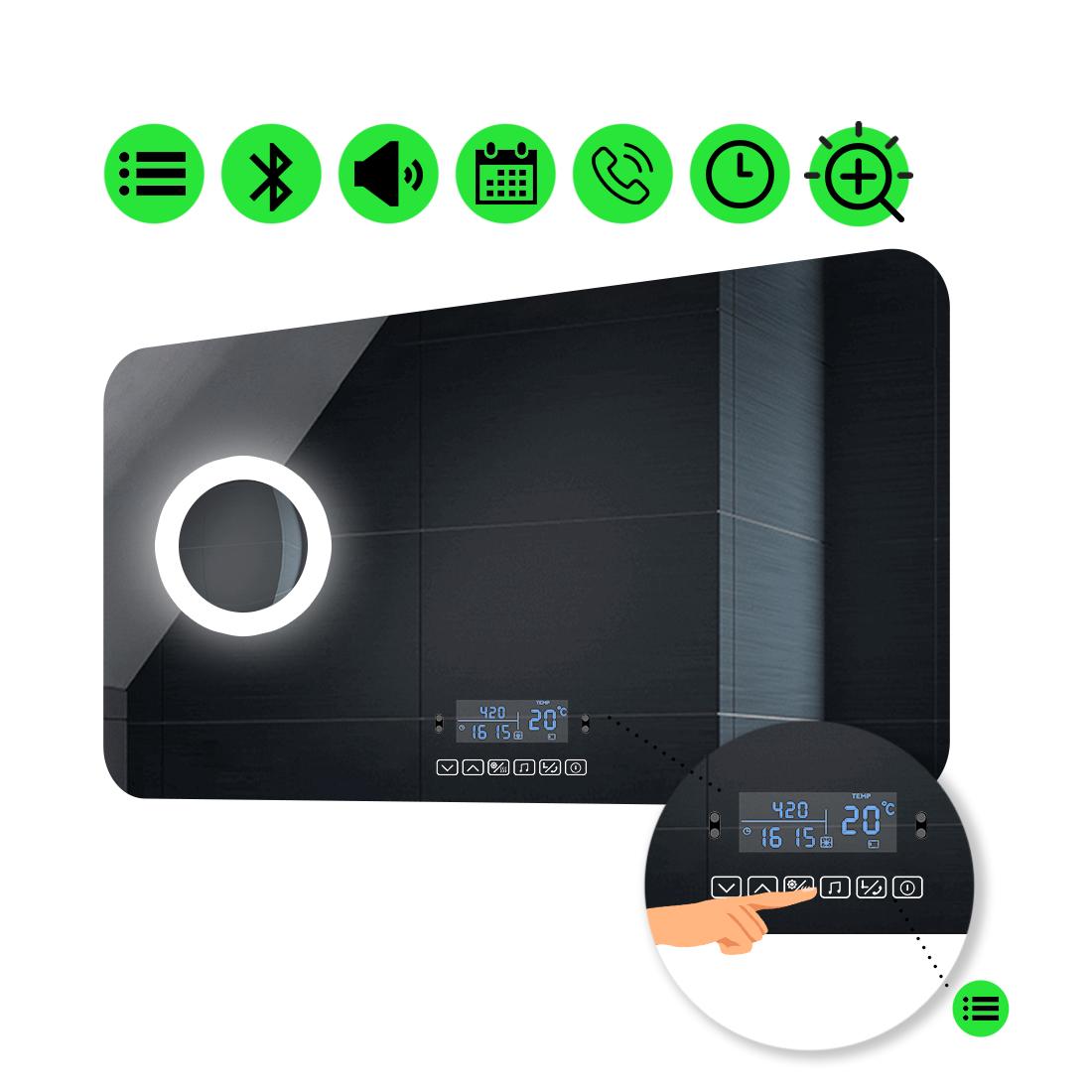 LED-дзеркало 90x60 см зі Smart-блоком та лінзою з підсвіткою Ornela (Ornelag84)