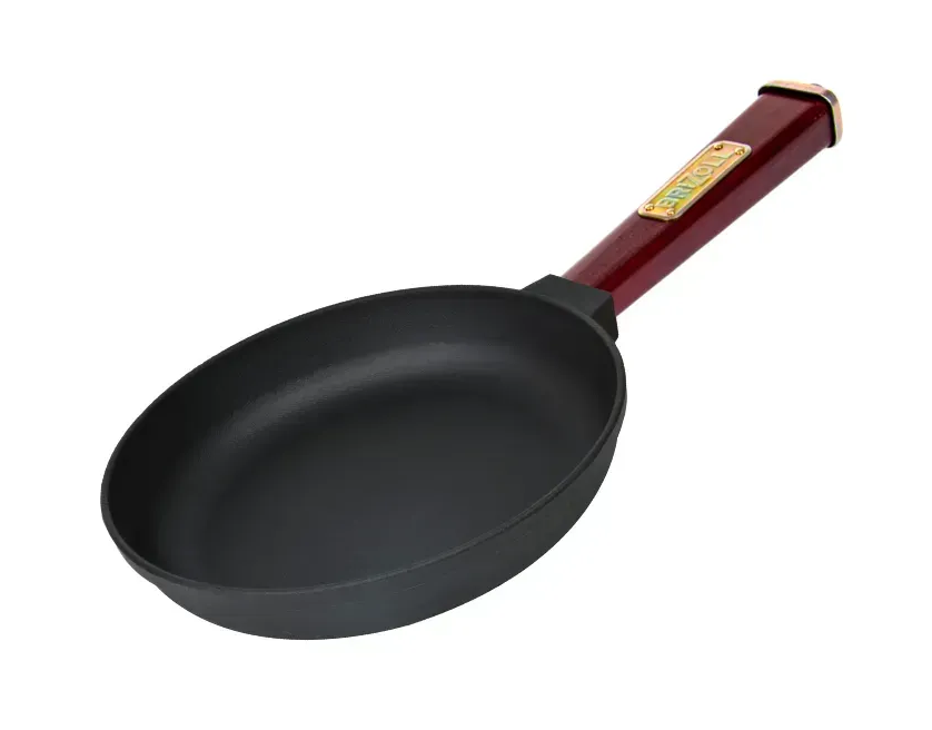 Сковорода чугунная Brizoll Optima с деревянной ручкой Bordo 200х35 мм