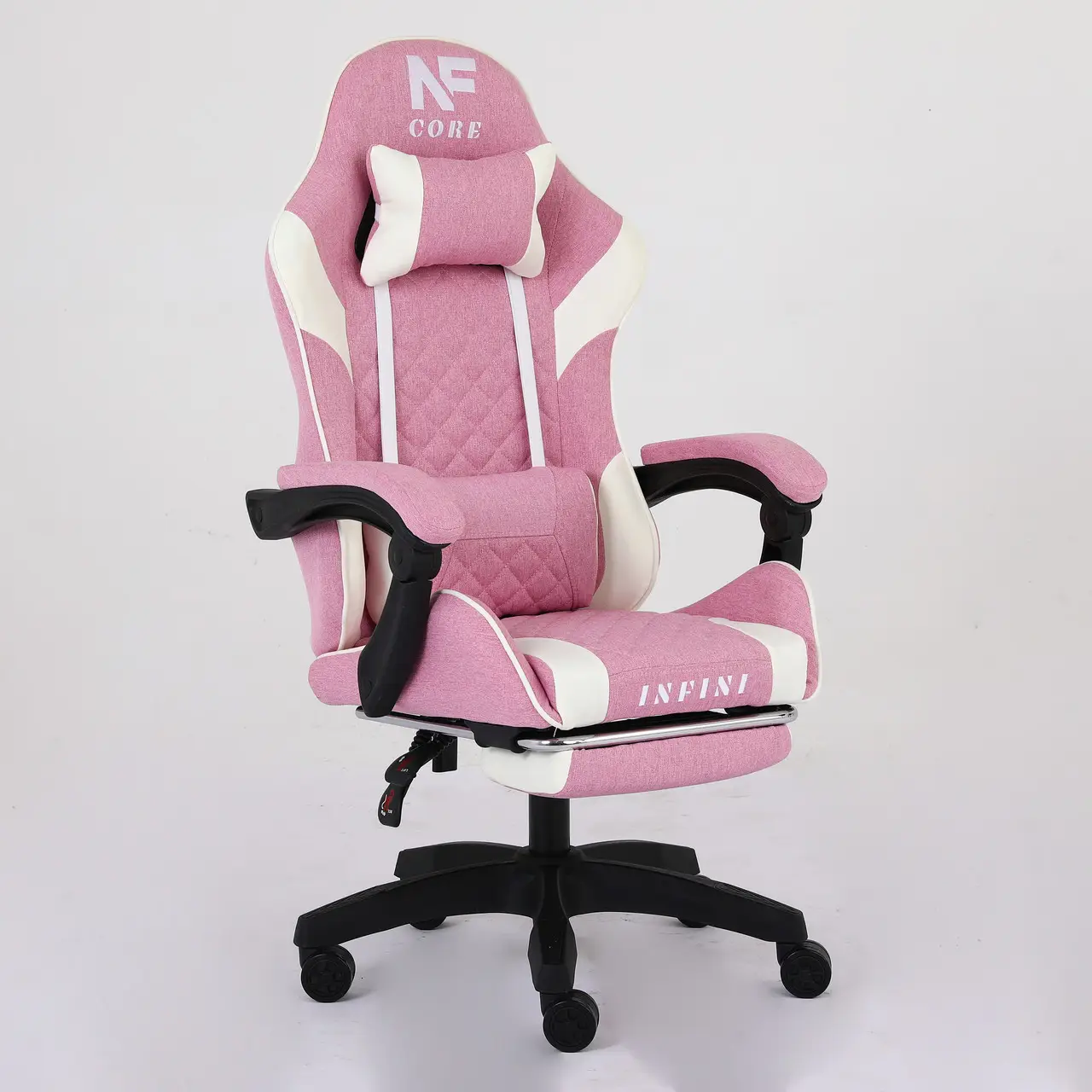 Кресло компьютерное обшито тканью INFINI NF Розово-белый (2949) Кресло компьютерное обшито тканью INFINI NF Розово-белый (2949)