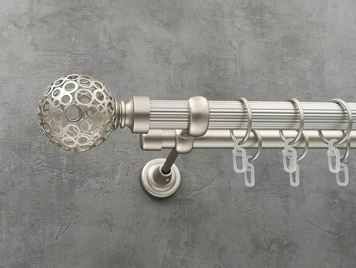 Карниз Quadrum Савона рифленая штанга двойной открытый 25/19 мм 160 см Сатин (264769501)