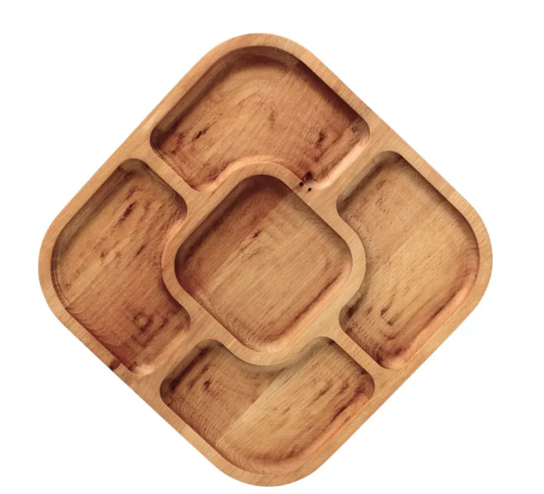 Менюшка QUADRO деревянная 28 см 5 секций (MEN2-2828)