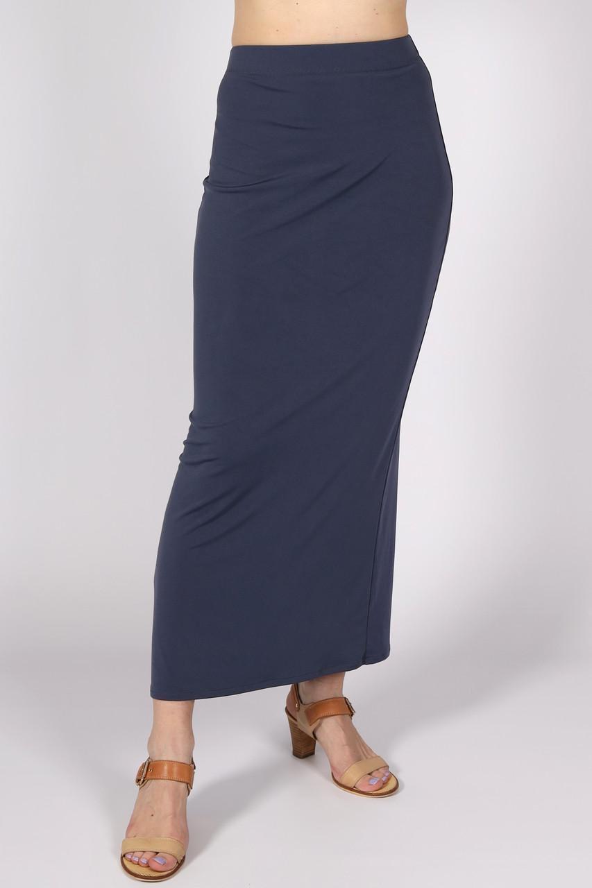 Спідниця жіноча по щиколотку довга трикотажна з розрізом ззаду однотонна р. 42 Графітовий (2495128191) - фото 1 Спідниця жіноча по щиколотку довга трикотажна з розрізом ззаду однотонна р. 42 Графітовий (2495128191) - фото 1