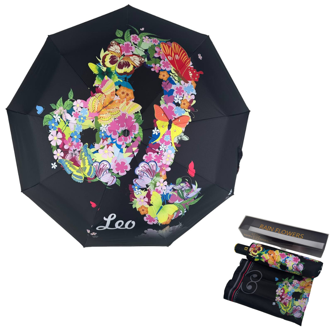 Зонт женский автомат Rain Зодиак Flower Лев Leo в подарочной упаковке с платком (01040-12) - фото 2 Зонт женский автомат Rain Зодиак Flower Лев Leo в подарочной упаковке с платком (01040-12) - фото 2