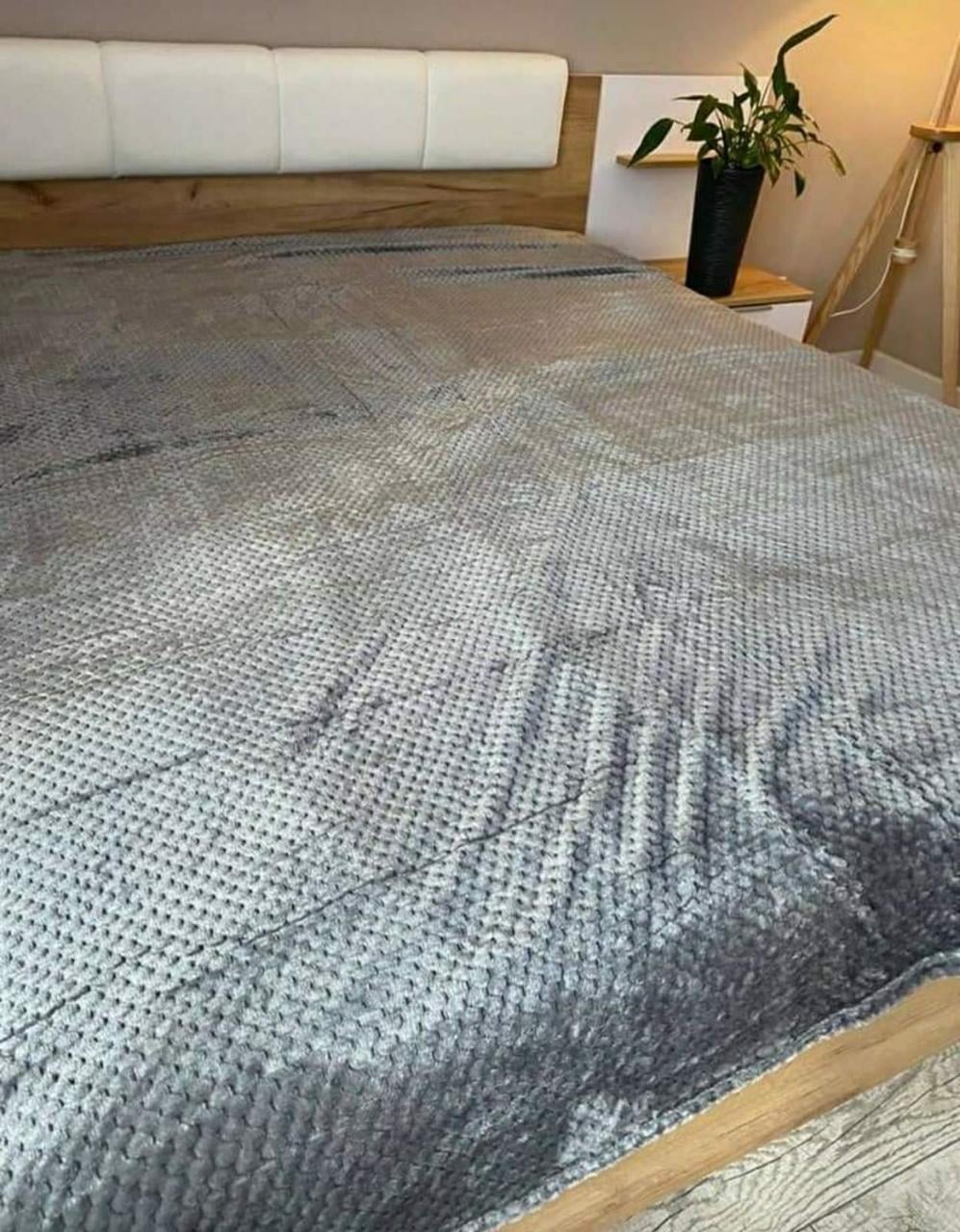 Покрывало бамбуковое евро Серый (32508)