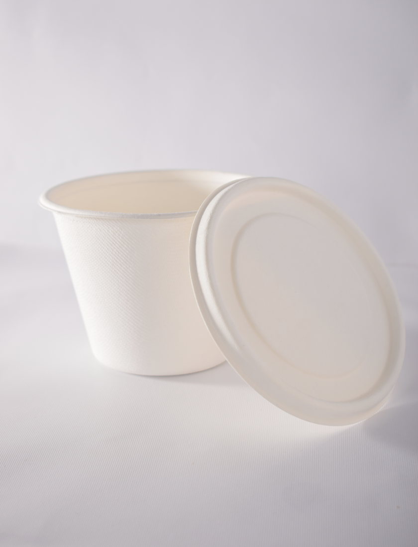 Эко супница с крышкой одноразовая тара для горячих блюд 500 мл 50 шт.