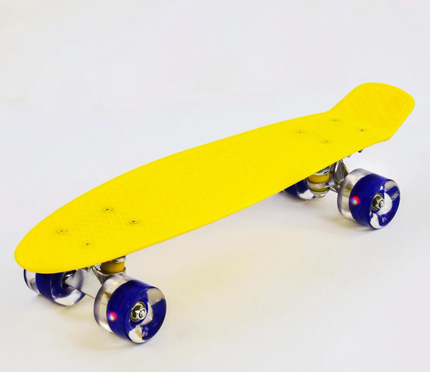 Скейтборд Best Board PU колеса с подсветкой Yellow (74180)