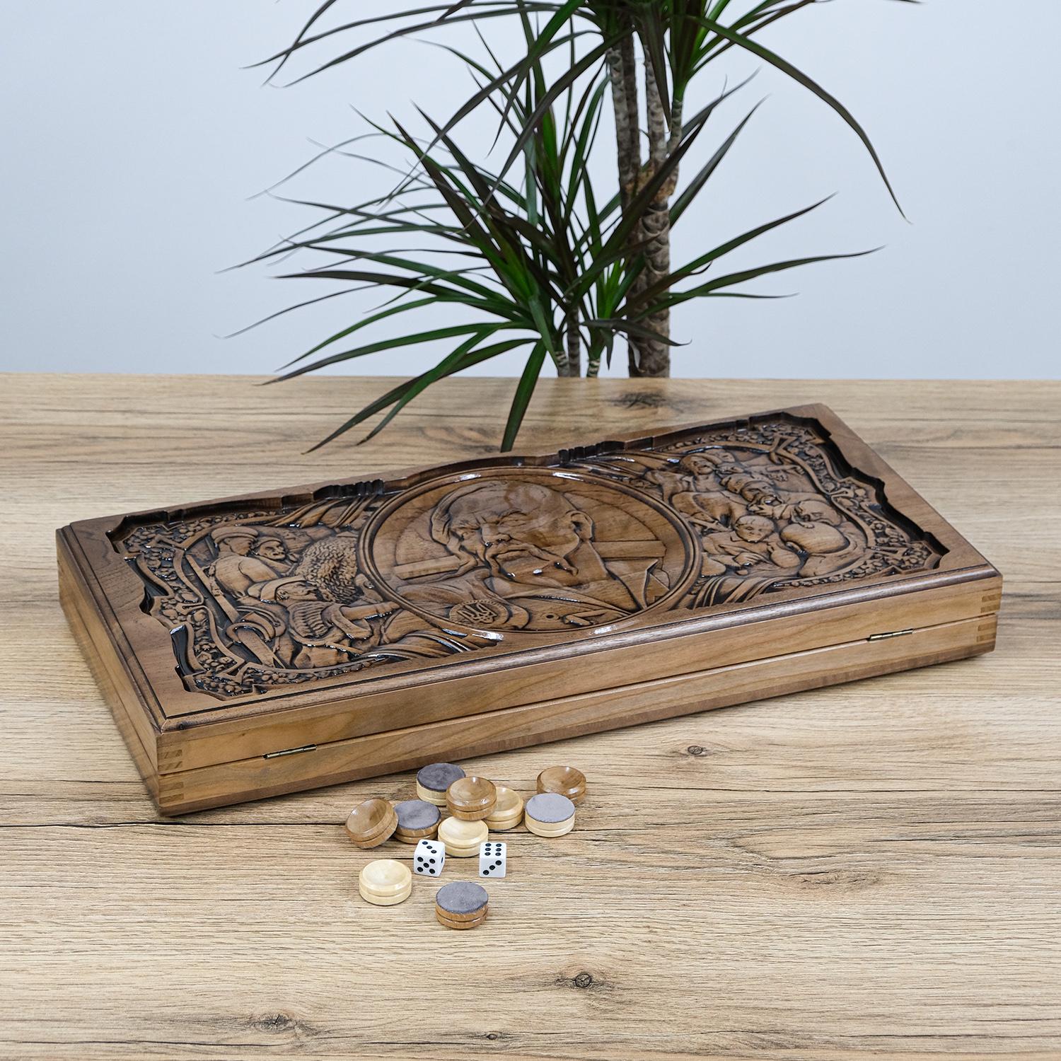 Нарды Гранд Презент 006Г Казак-1 орех 550х500 мм (24468)