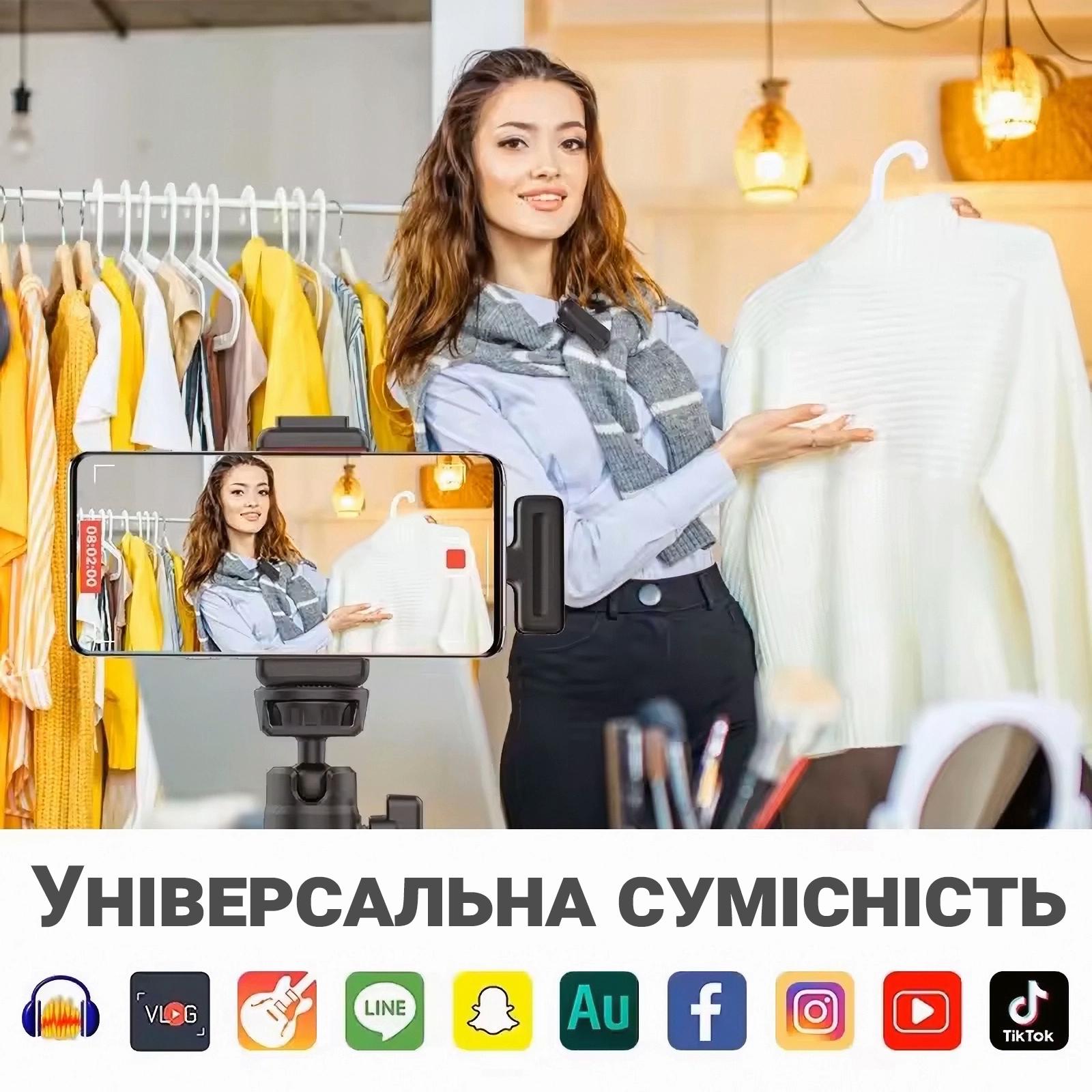 Микрофон двойной петличный Savetek P31-2 Type-C для смартфонов/беспроводной до 20 м с зарядным кейсом - фото 13