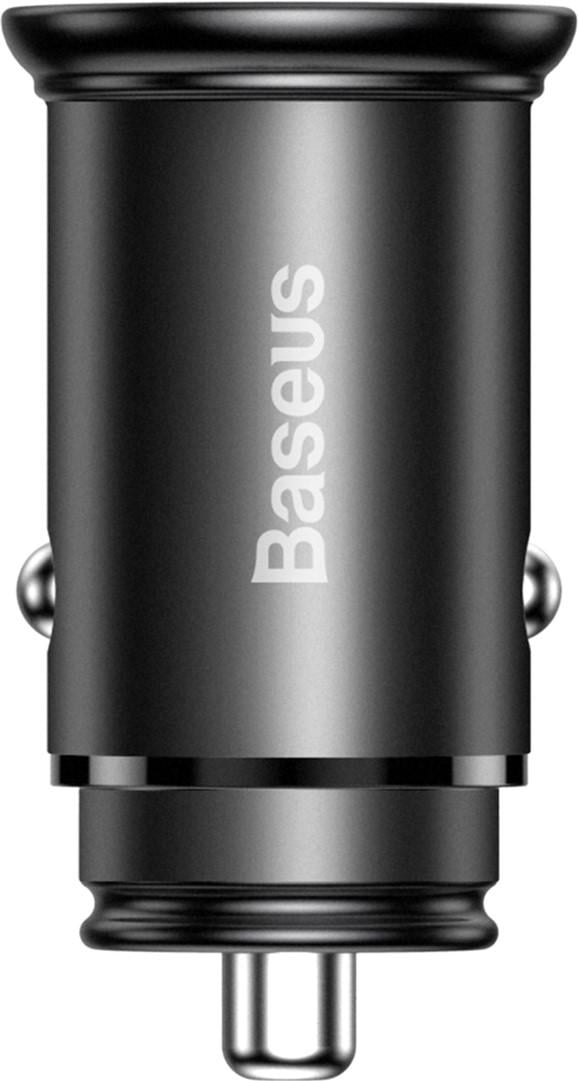 Зарядное устройство автомобильное BASEUS Circular Metal PPS Quick Charger Car Charger Support VOOC 1 USB 1 Type-C 5 A 30W QC/PD (CCYS-C01) (535582)