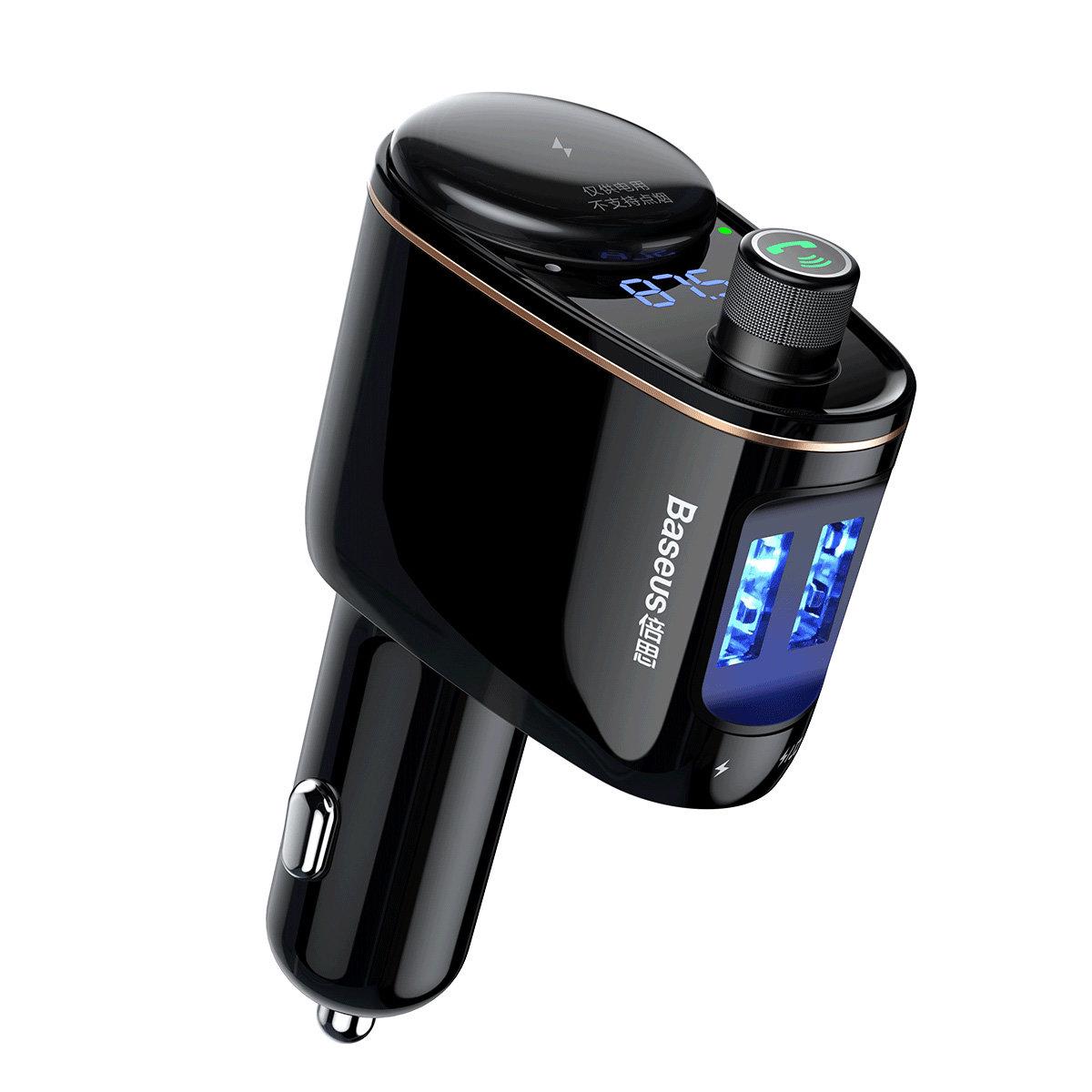 Трансмиттер FM модулятор Baseus с ОЗУ Locomotive Wireless MP3 Vehicle Charger Black (CCALL-RH01)