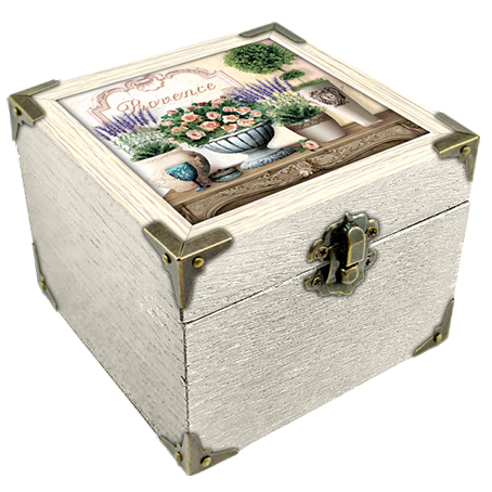Шкатулка деревянная-эко Прованс Букет роз 10х10 см Белый (пршк02бп10х10)