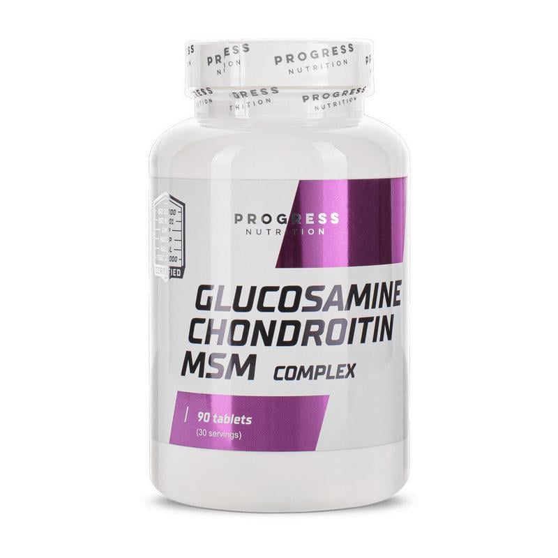 Хондропротектор Progress Nutrition Glucosamine Chondroitin MSM Complex глюкозамин хондроитин и MSM 90 табл.