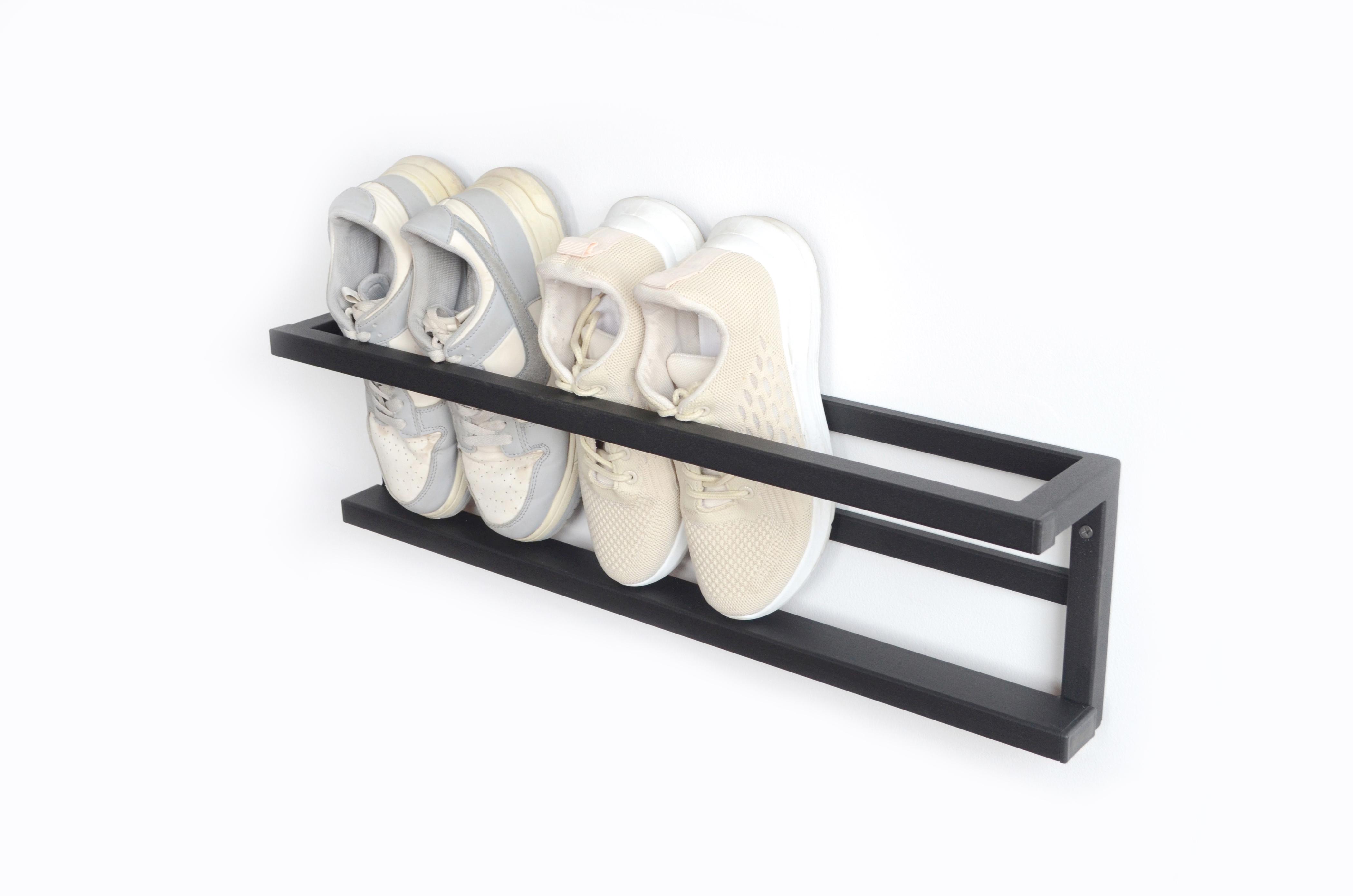 Полка для обуви настенная металлическая 80х12х17 см Черный (SR.M-8.6) - фото 5