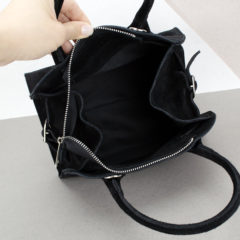 Сумка женская замшевая Virginia Conti 03752_s Черный (2449769857) - фото 4 Сумка женская замшевая Virginia Conti 03752_s Черный (2449769857) - фото 4