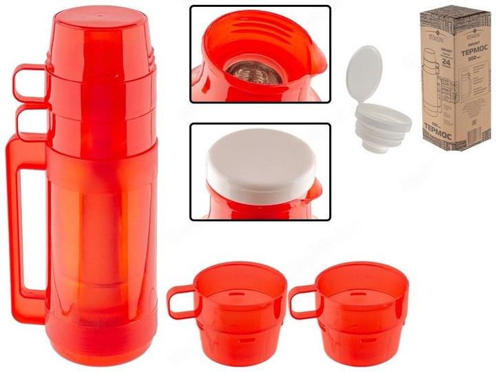 Термос зі скляною колбою 500 мл Red (29059353) - фото 3 Термос зі скляною колбою 500 мл Red (29059353) - фото 3