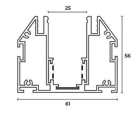Шинопровод трековый магнитный Prolum M20 для натяжного потолка P19 2 м 48V (28584889) - фото 2 Шинопровод трековый магнитный Prolum M20 для натяжного потолка P19 2 м 48V (28584889) - фото 2