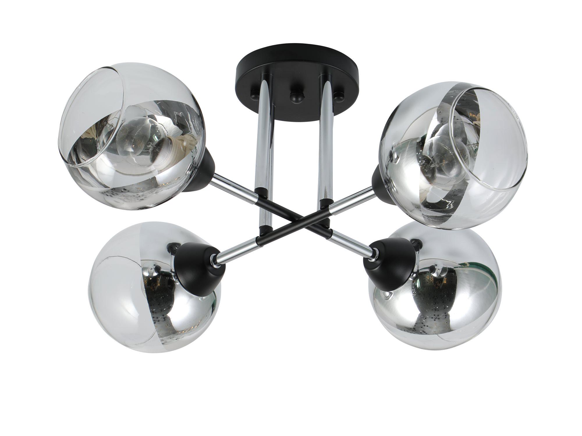 Люстра потолочная Sirius 07268/4+CR на 4 плафона Matte Black