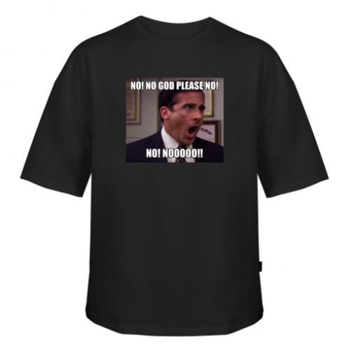 Футболка оверсайз Owi The Office meme NO! S Черный