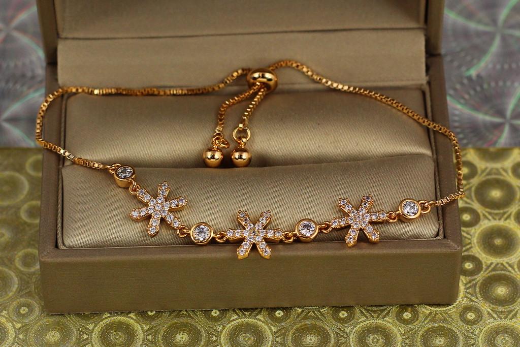 Браслет регулируемый Xuping Jewelry Полевые цветы на бегунке Золотистый (2114741234)