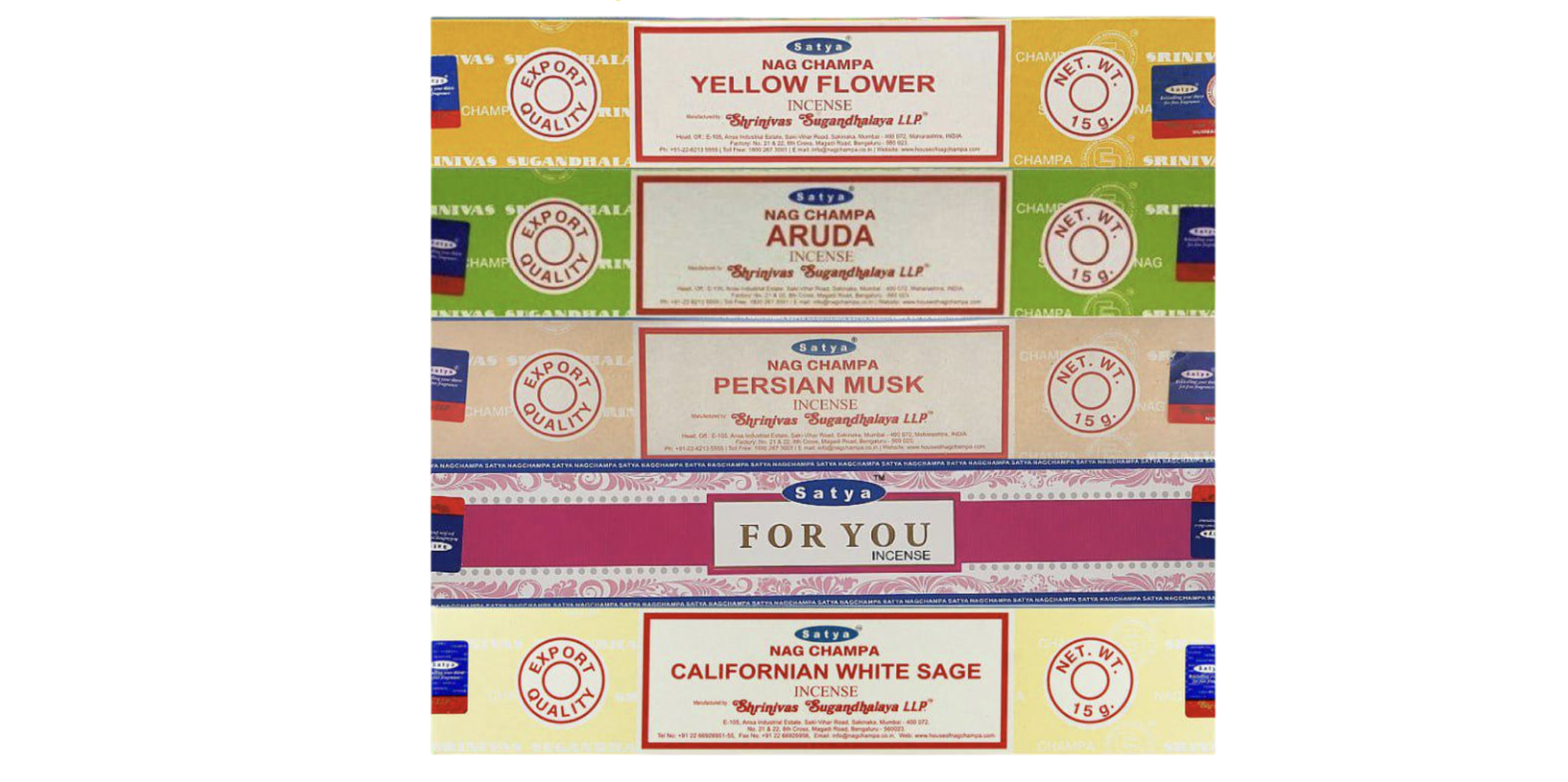 Аромапалочки Satya Микс 5 ароматов (NBS26-MZ)