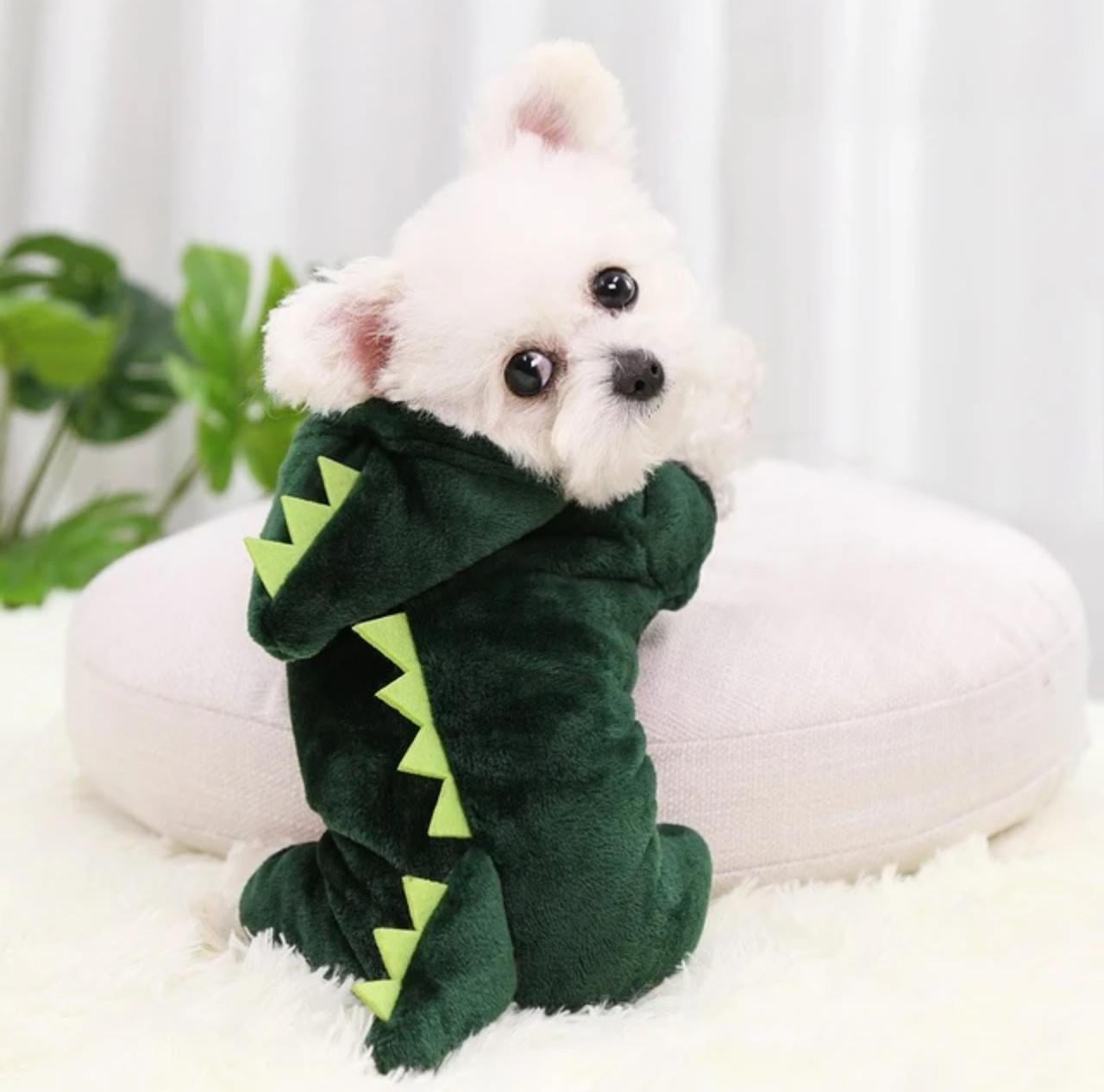 Костюм плюшевий для тварин Динозавр з капюшоном XS