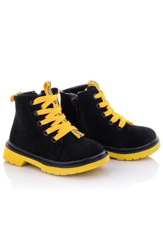 Черевики демісезонні для дівчинки з контрастною шнурівкою Носи Своє р. 21 Жовтий (1494)