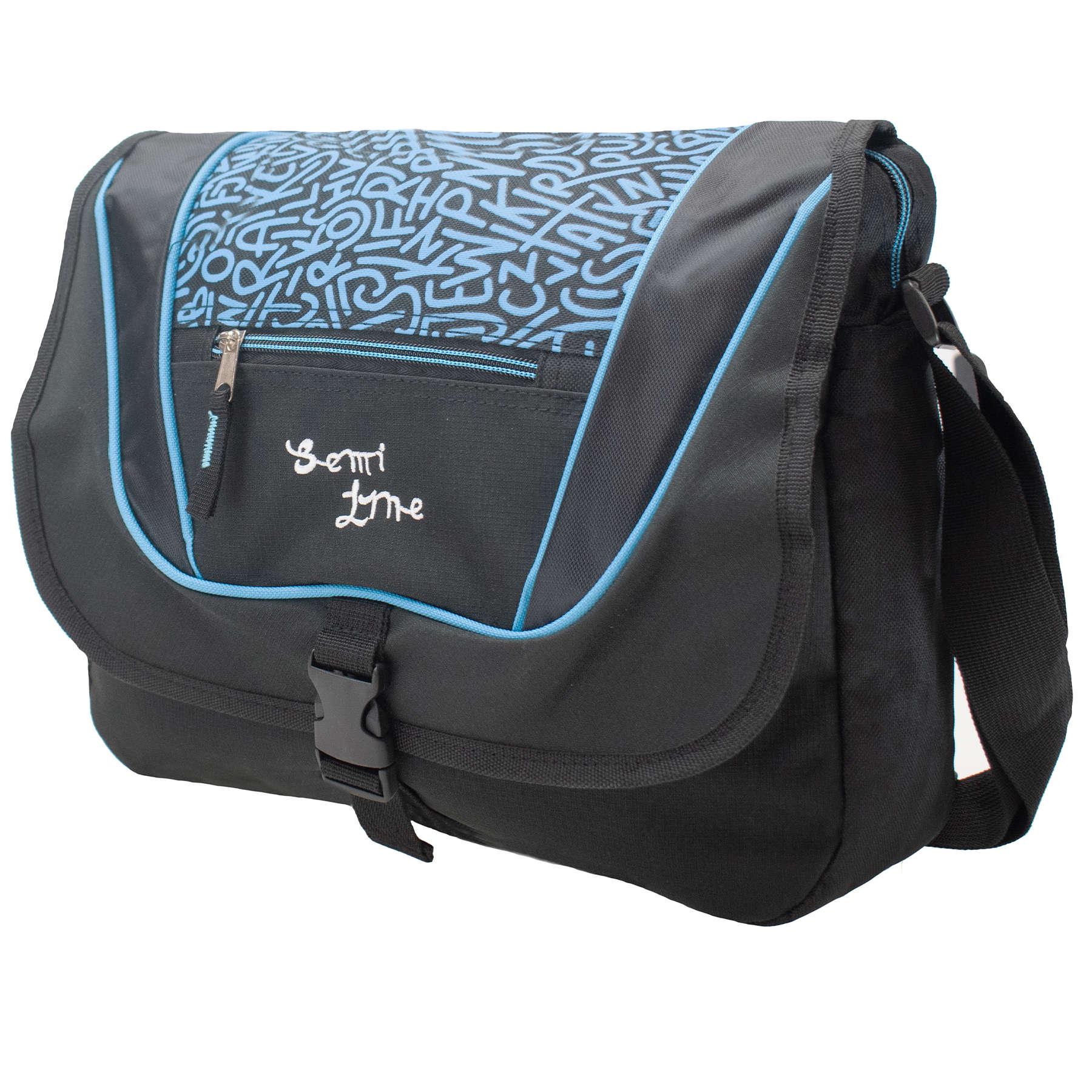 Женская сумка через плечо SEMI LINE 9 л Black/Blue (7156) - фото 3 Женская сумка через плечо SEMI LINE 9 л Black/Blue (7156) - фото 3