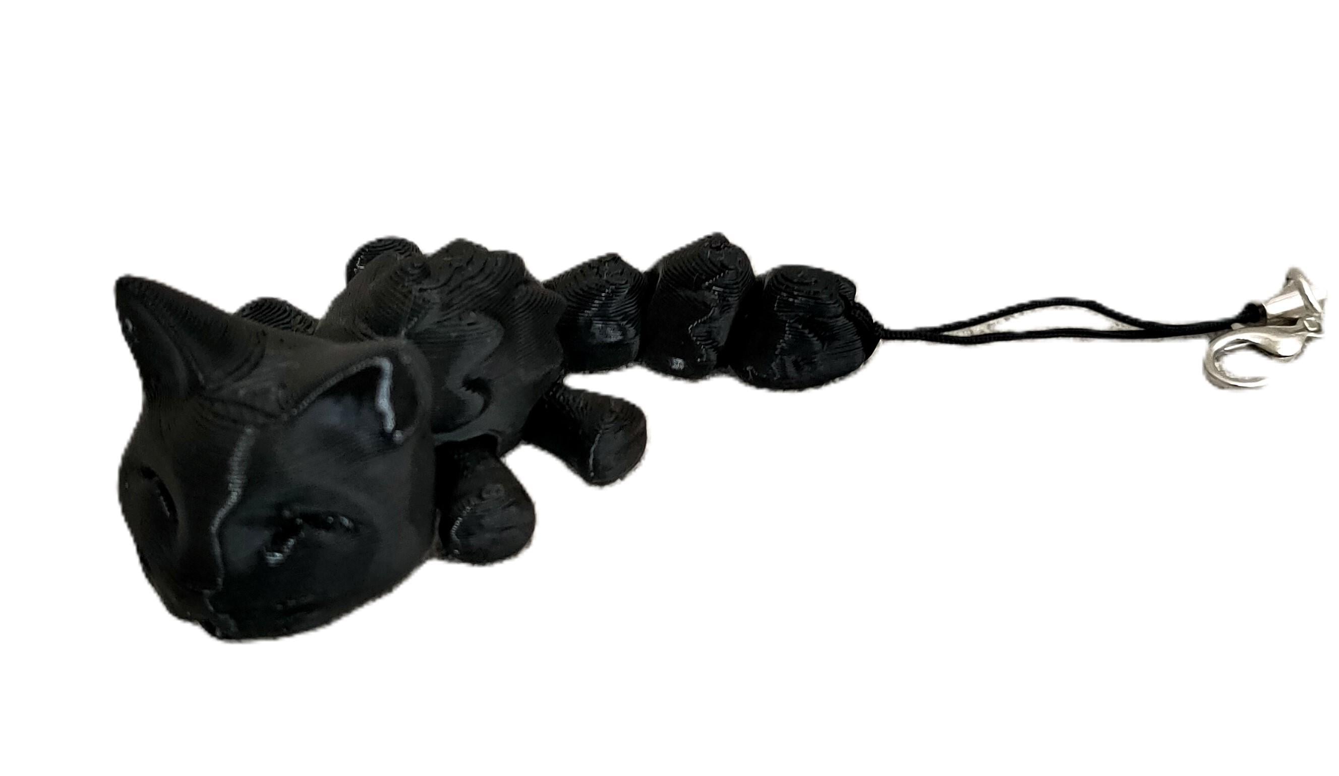 Брелок подвижный Кот 35х74х21 мм Черный (KIT-05G-CH)