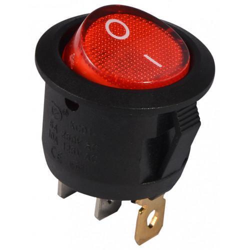 Переключатель Lemanso LSW07 круглый с подсветкой Красный (КСD1-101N-8)