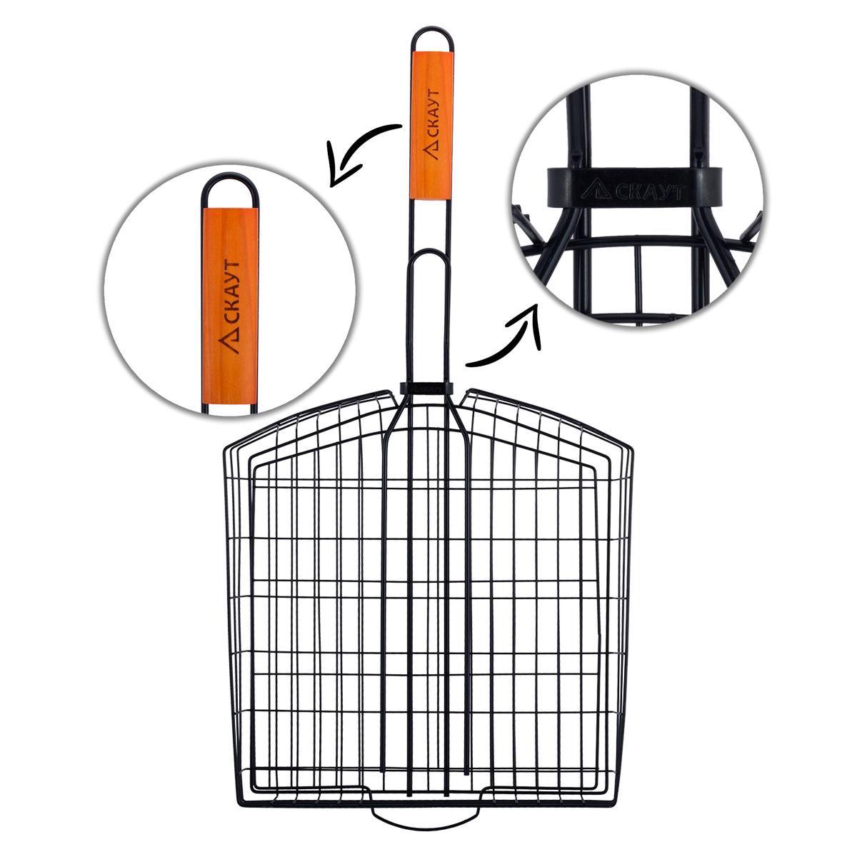 Решітка для гриля Скаут з антипригарним покриттям 33x35,5x5,2 см (0741) - фото 4 Решітка для гриля Скаут з антипригарним покриттям 33x35,5x5,2 см (0741) - фото 4