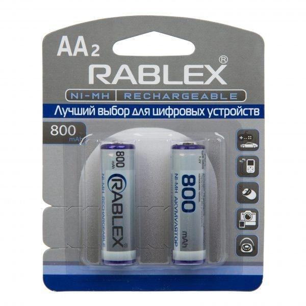 Акумуляторна батарейка Rablex HR6 AA NI-MH 800 mAh 2 шт. (30151124ER)