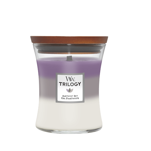 Ароматична свічка з тришаровим ароматом Woodwick Medium Trilogy Amethyst Sky 275 г