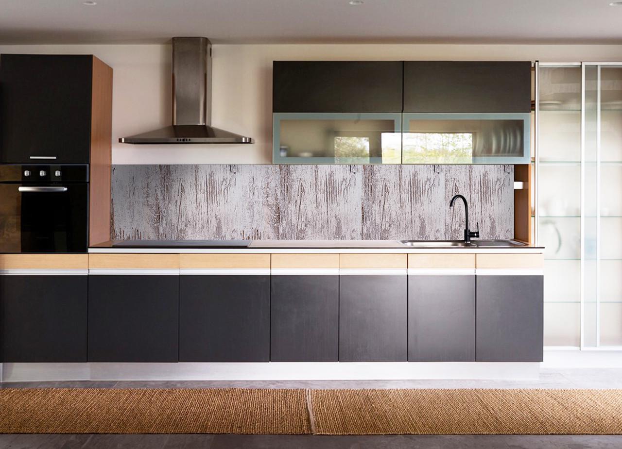 Кухонный фартук Скандинавские доски из самоклеющейся виниловой пленки 60х300 см Серый