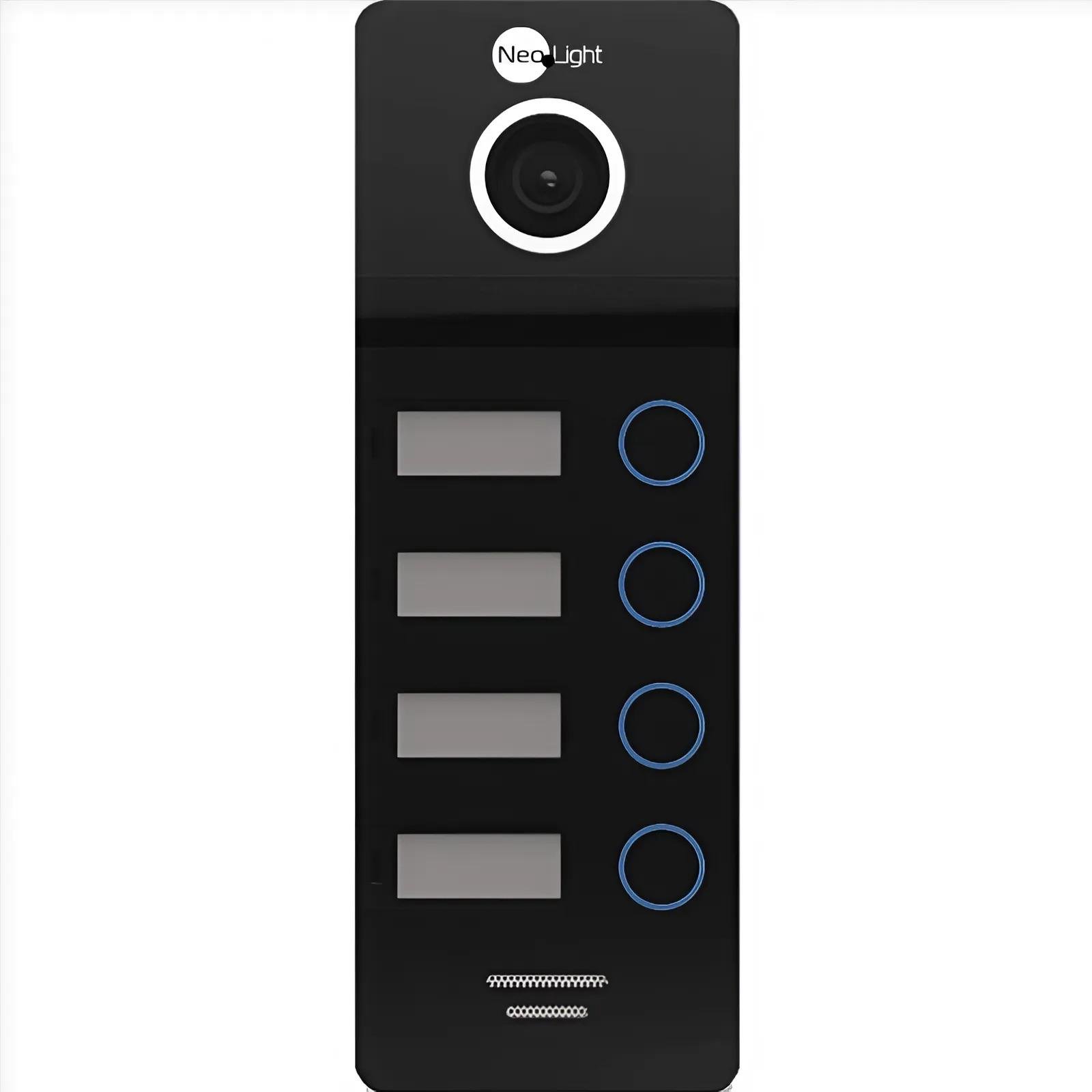 Видеопанель вызывная NeoLight MEGA/4 для 4 квартир 2 Мп защита IP66 антивандальный корпус Черный (621525)