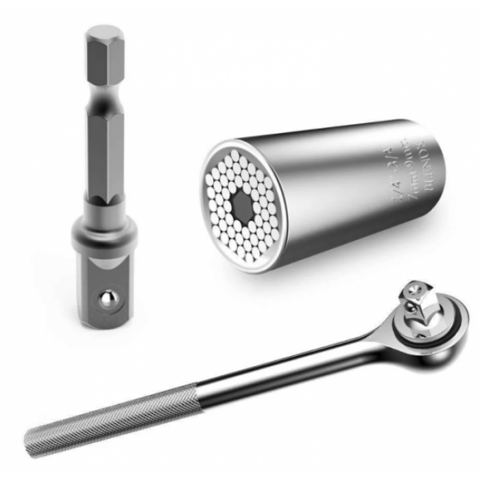 Гаечный ключ-трещетка универсальный торцевой 7-19 мм (1623765432)