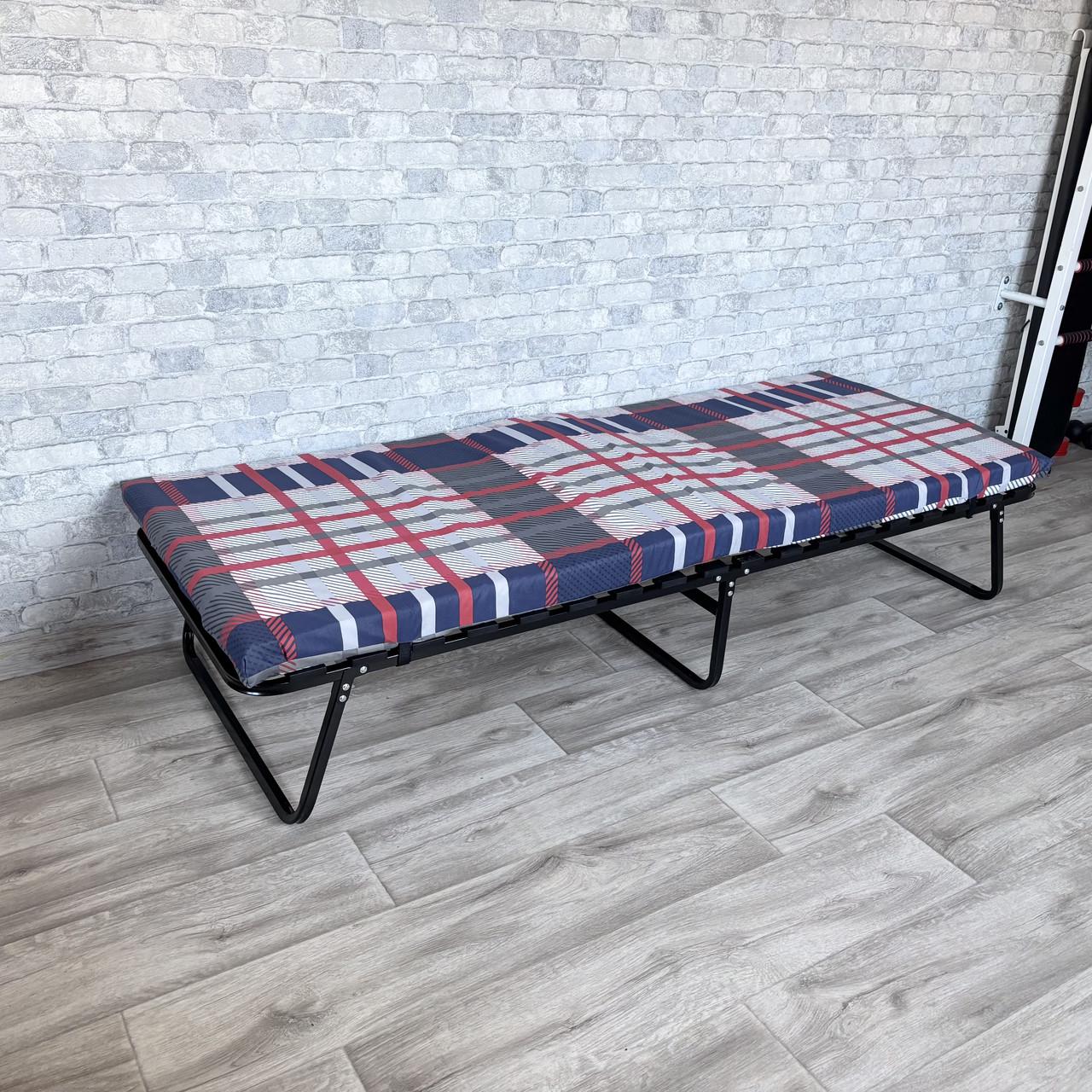 Раскладушка на ламелях Міць ортопедична з матрацом квадрат 190x70 см (2819926042)