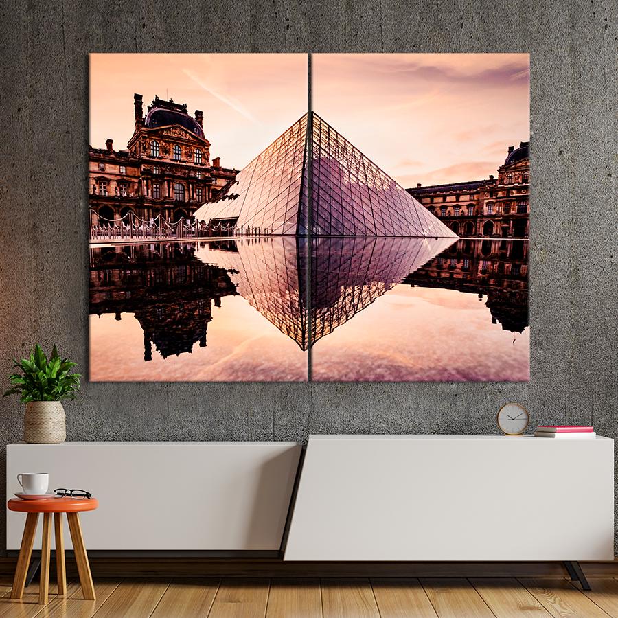 Настенний декор Знаменитый музей в Париже Лувр 111x81 см (A786-2)