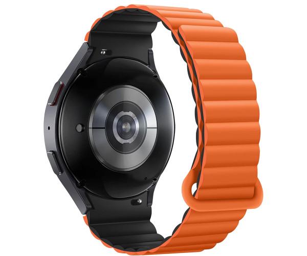 Ремешок Silicone Magnetic для смарт-часов Samsung Galaxy Watch FE 40 мм Watch 7/6/5 20 мм Оранжевый