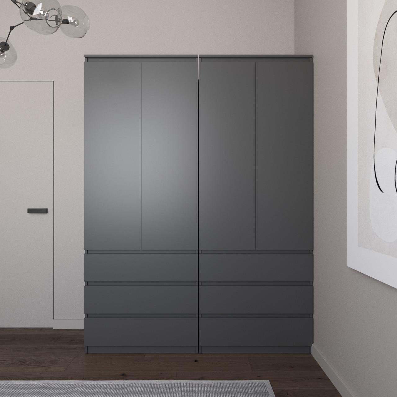 Меблевий комплект для одягу Вайс R9/R16 1604х500х2110 мм Антрацит (30845328) - фото 1 Меблевий комплект для одягу Вайс R9/R16 1604х500х2110 мм Антрацит (30845328) - фото 1