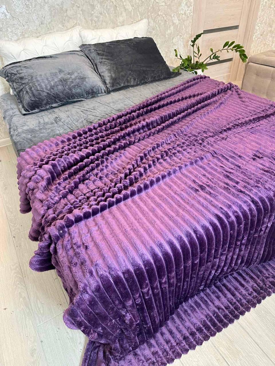 Плед шарпей пухнастий євро 200х230 см Фіолетовий (П4К-Am-sharp-008-05)