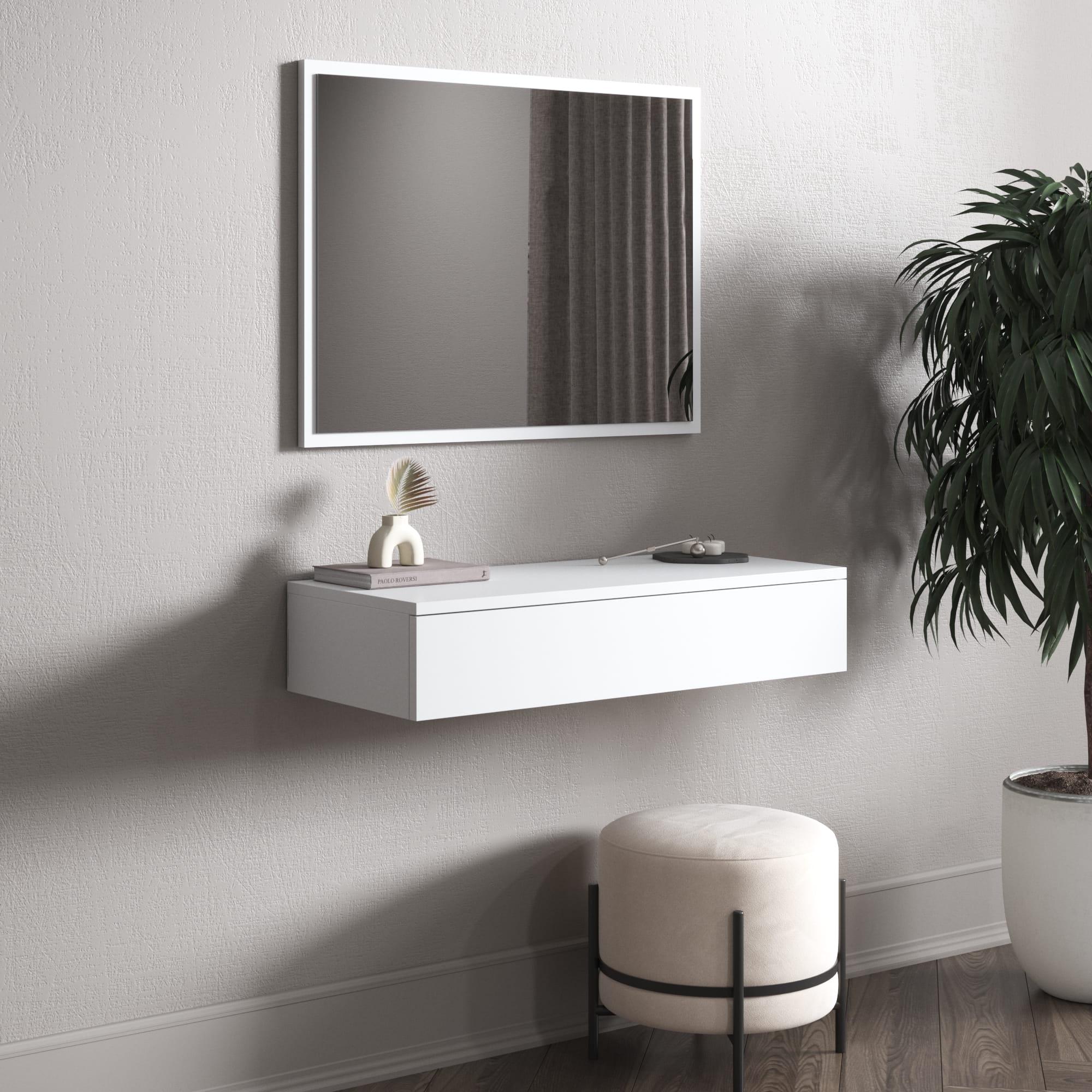 Туалетний столик навісний ЛДСП Білий - фото 1